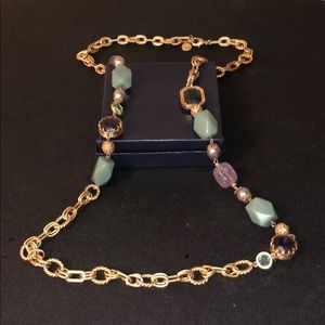 GORGEOUS GOLD LONG CHAIN WITH STONE